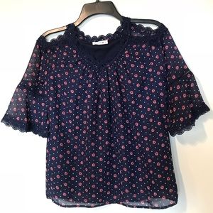 Girls Peek-a-Boo Floral Top